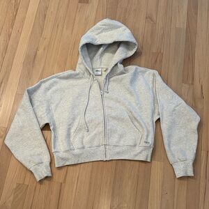 TNA Grey Boyfriend Fit Zip Hoodie